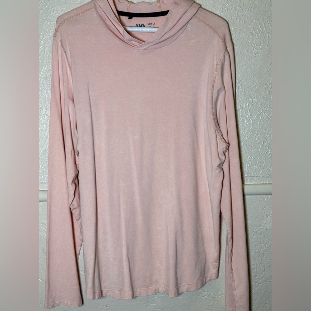 VRST Men’s pink Acid Washed Hooded Tshirt Small Long Sleeve Soft EUC